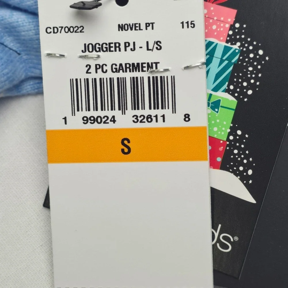 Cuddl‎ Duds Womens 2 Pc Pajama Set Blue Penguin Jogger Small Cozy Sleepwear NWT